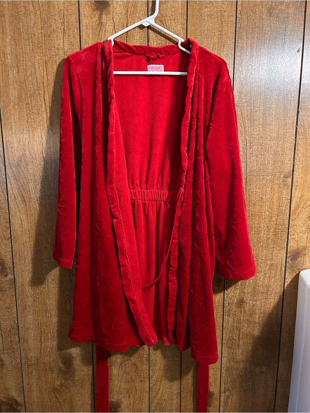 kate spade Red Plush Hooded Teddy Robe